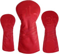 Vintage Golf Club Head Covers – 3 Pack Set – Premium Classic PU Leather – Fits Drivers, Fairway Woods, Hybrids – Durable, Stylish Protection
