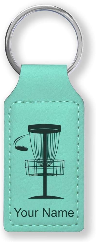 LaserGram Rectangle Keychain, Disc Golf, Personalized Engraving Included