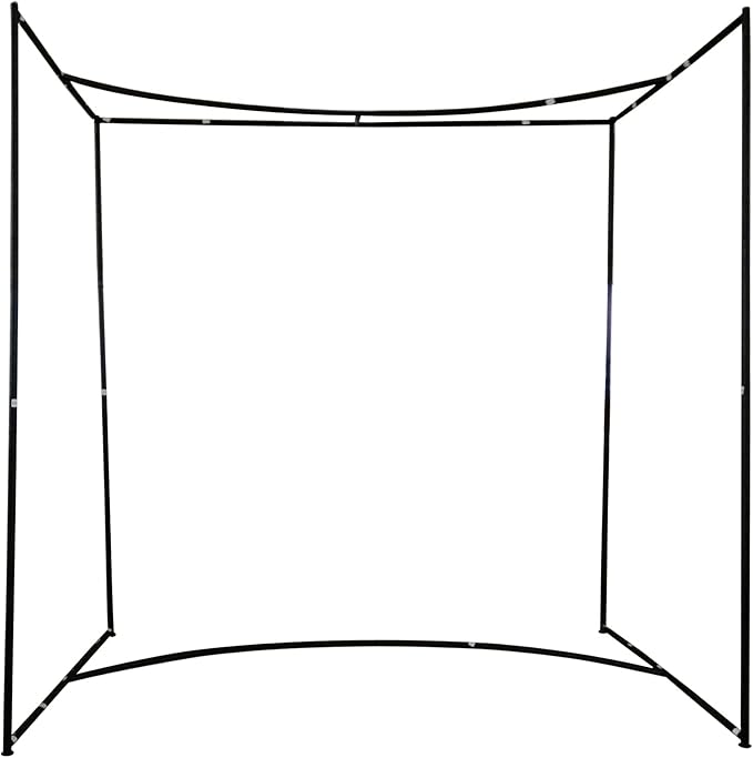 Golf Impact Screen Frame Enclosure Kit Set DIY Parabolic Screen Durable Fabric with Hook & Loop - Reinforced Black Border 9.8' H x 9.8'W x 4.9' D