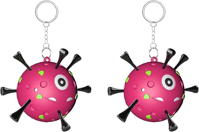 Golf Tee Holder, Portable Golf Ball Tees Holder with Novelty Keychain Accessory for Golf Club Bag, Golf Gift Accessories for Golfer Men Women, Fits 3 1/4, 2 3/4, 1 1/2 Tees