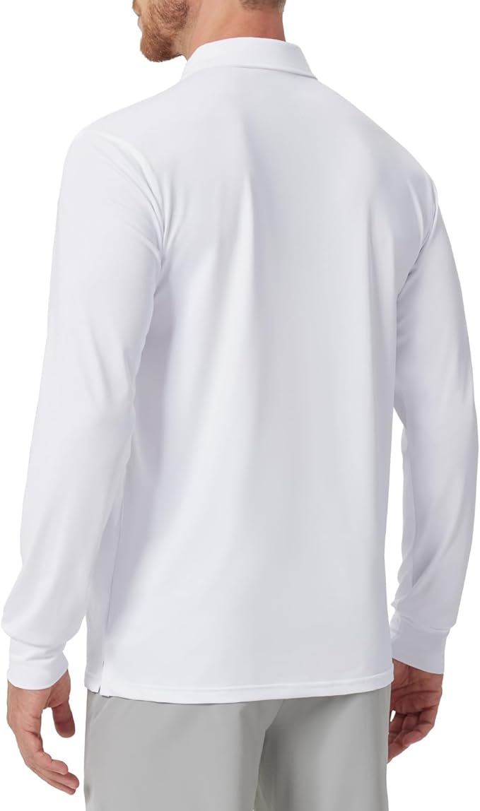 NAVISKIN Men's Polo Shirts Long Sleeve Golf Shirts with Collar UPF 50 SPF Shirt for Men Quick Dry Moisture Wicking