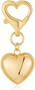 Gold Charm Heart Keychain for Women Bagchain Gold Fashion Keychains Accessories