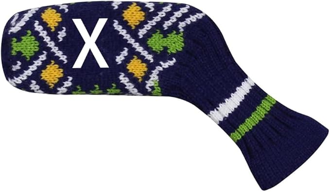 Scott Edward 1/7/10 Pcs Knitted Golf Club Head Covers for Irons Wedge Cuteness and Basically Socks Shape Washable Golf Club Head Protector on Pattern Style Double Sided Customized