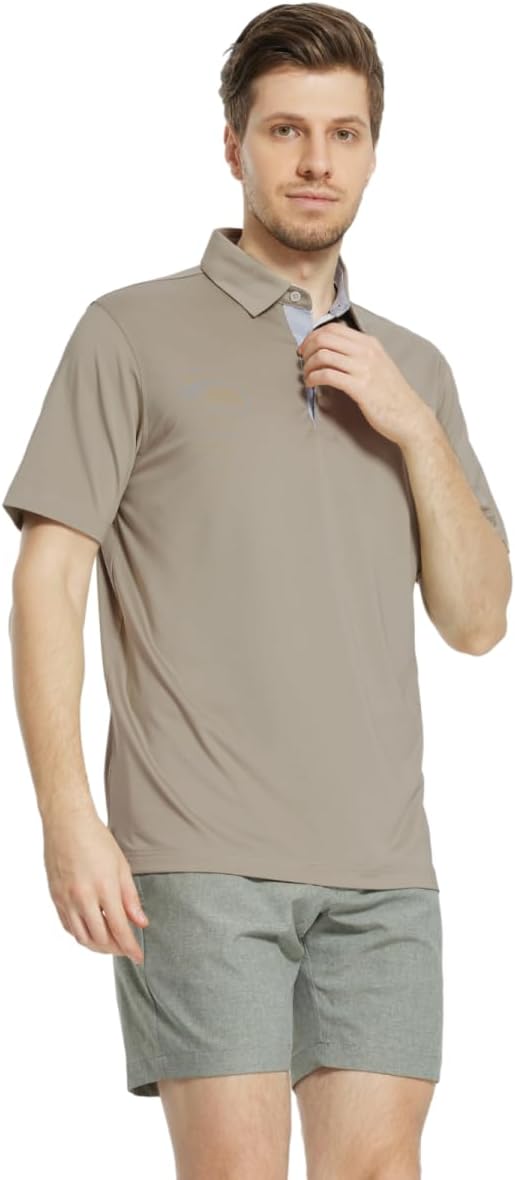 Mens Polo Shirts Short and Long Sleeve Casual Solid Stylish Dry Fit Performance Designed Collared Golf Polo Shirts for Men