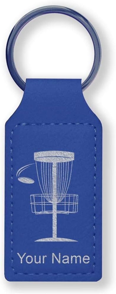 LaserGram Rectangle Keychain, Disc Golf, Personalized Engraving Included