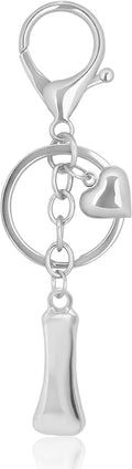 Gold Bubble Heart, Cherry, Bow & More Designs Letter Initial Keychain Bag Charms – Cute Purse Charms for Handbags