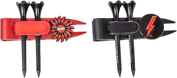 The BYRD Divot Clyp Golf Multitool - Divot Tool & Clip | Organizes Your Tees, Ball Marker & Divot Tool all in One | Essential Golf Gear for Focused Rounds | Golf Accessories for Men (Red)