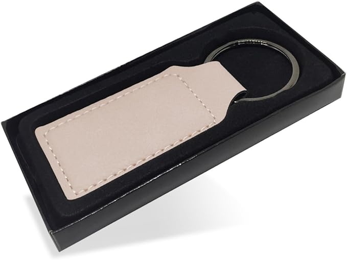 LaserGram Rectangle Keychain, Coat of Arms Germany, Personalized Engraving Included (Beige)