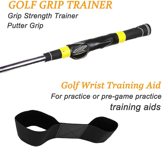 Golf Grip Trainer - Improve Grip, Swing & Hand Position for All Golfers Golf Swing Training Aid - Swing Correcting Arm Band