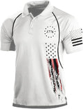 HARGLESMAN Men's 1776 Independence Day American Flag Short Sleeve Polo Golft Shirt(S-3XL)