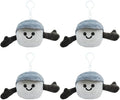 4 Pcs Plush Golf Ball Keychain, Golf Club Keychain, Soft Smiling Golf Gift for Men, Women, Coaches, Sport Team Players Birthday Party Favors