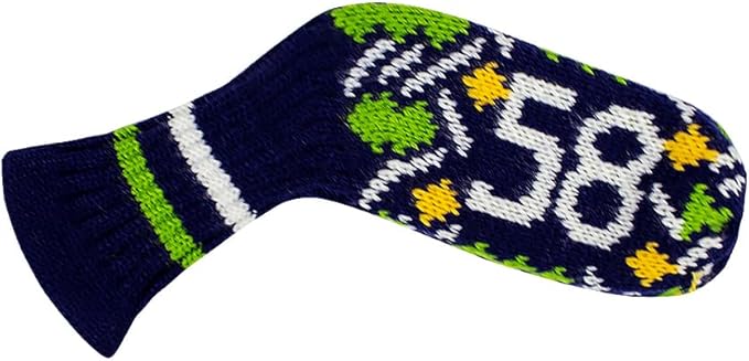 Scott Edward 1/7/10 Pcs Knitted Golf Club Head Covers for Irons Wedge Cuteness and Basically Socks Shape Washable Golf Club Head Protector on Pattern Style Double Sided Customized