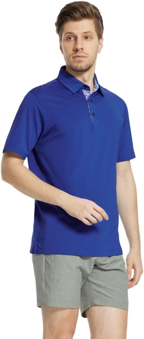 Mens Polo Shirts Short and Long Sleeve Casual Solid Stylish Dry Fit Performance Designed Collared Golf Polo Shirts for Men