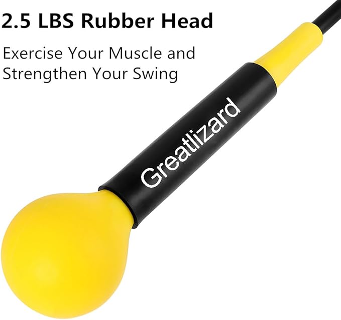 Golf Swing Trainer Aid 48"/40" Warm-Up Stick for Strength Flexibility Tempo Training Golf Practice Aid with Weighted Head Swing Corrector for Men Women