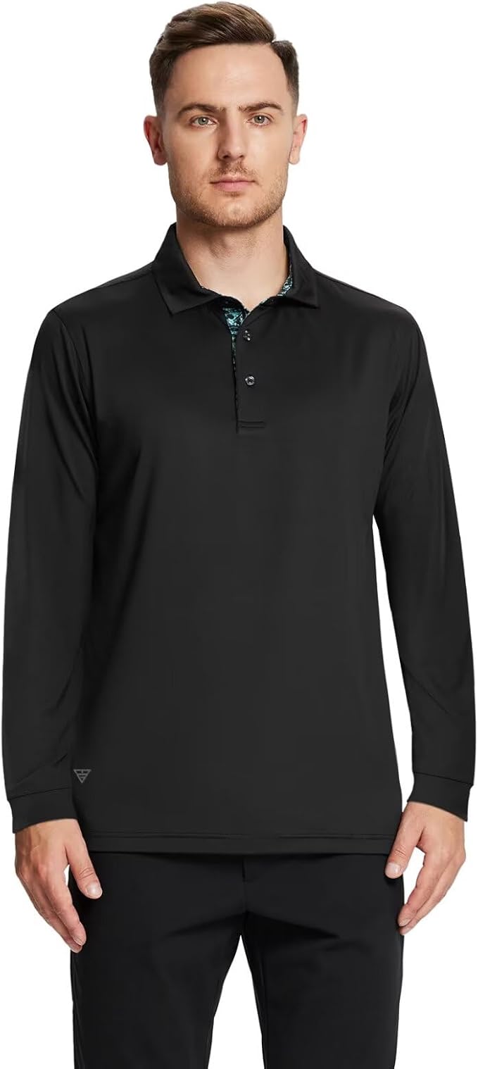 Mens Polo Shirts Short and Long Sleeve Casual Solid Stylish Dry Fit Performance Designed Collared Golf Polo Shirts for Men