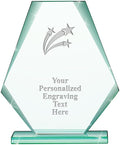 6" Jade Pyramid Crystal Award with Custom Engraving - Personalized Corporate Trophy Awards