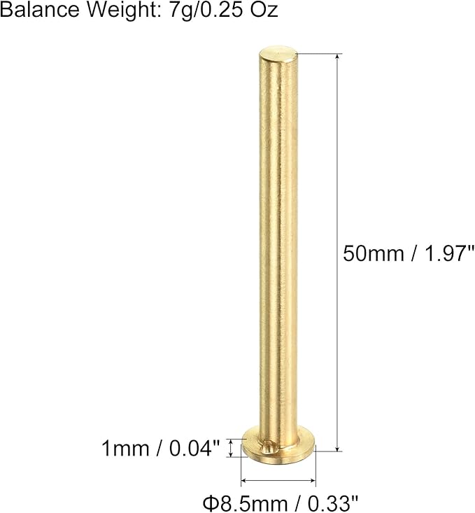 PATIKIL Golf Brass Tip Weights, Plug Insert Fit Carbon Wood Iron Steel Shafts, for Golf Club Sports