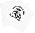SharkBliss Funny Sarcastic Golf Quotes Cocktail Napkins, 100 Pack My Retirement Plan Is On Course Disposable Paper Cocktail Napkins For Retirement Party 2-Ply, 5x5" (Retire Plan On Course)