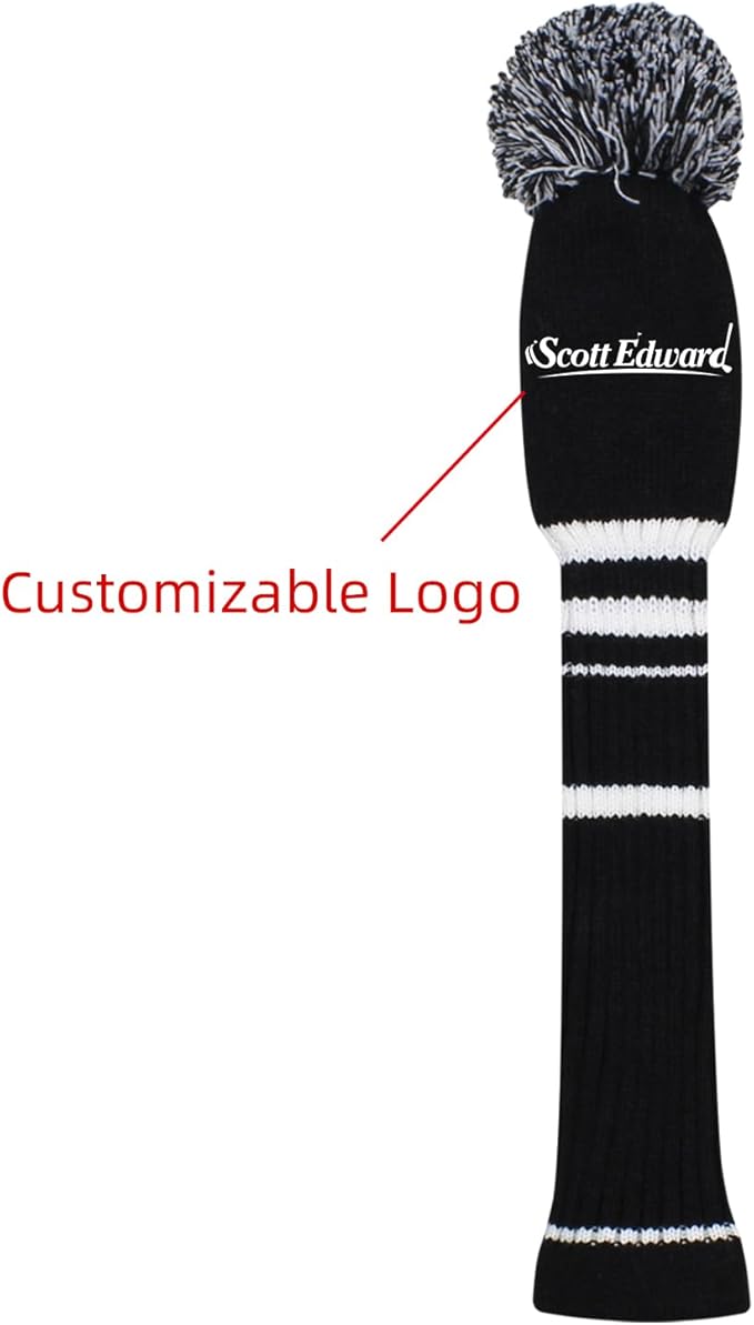 Scott Edward 1/3/4PCS Multi-Style Optional Individualized Knit Golf Club Head Covers, Driver Wood(460cc) Fairway Wood and Hybrid(UT)，for Male/Female Golfers,Custom