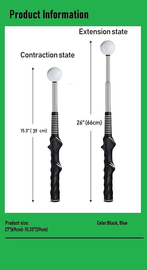 Golf Swing Training Aid Set- Retractable Golf Grip Swing Trainer& Arm Band, Indoor Outdoor Golf Practice Warm Up Stick