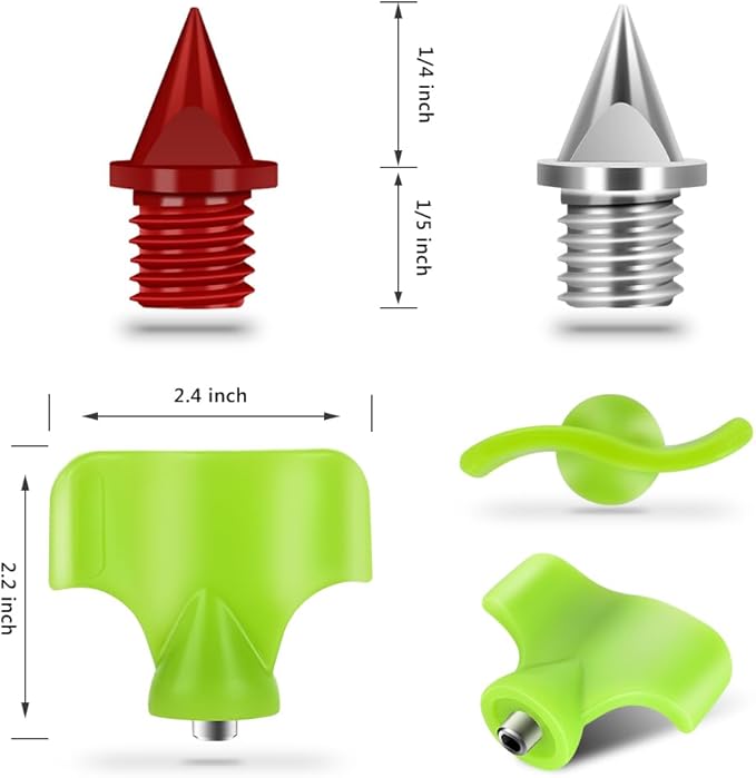 1/4 Inch Carbon Steel Track Spikes, 32 Pieces Lighter Weight Spikes Track Shoes, Each Nail Weighs Only 0.47 Grams, Used for Track and Field Sprinting or Cross Country