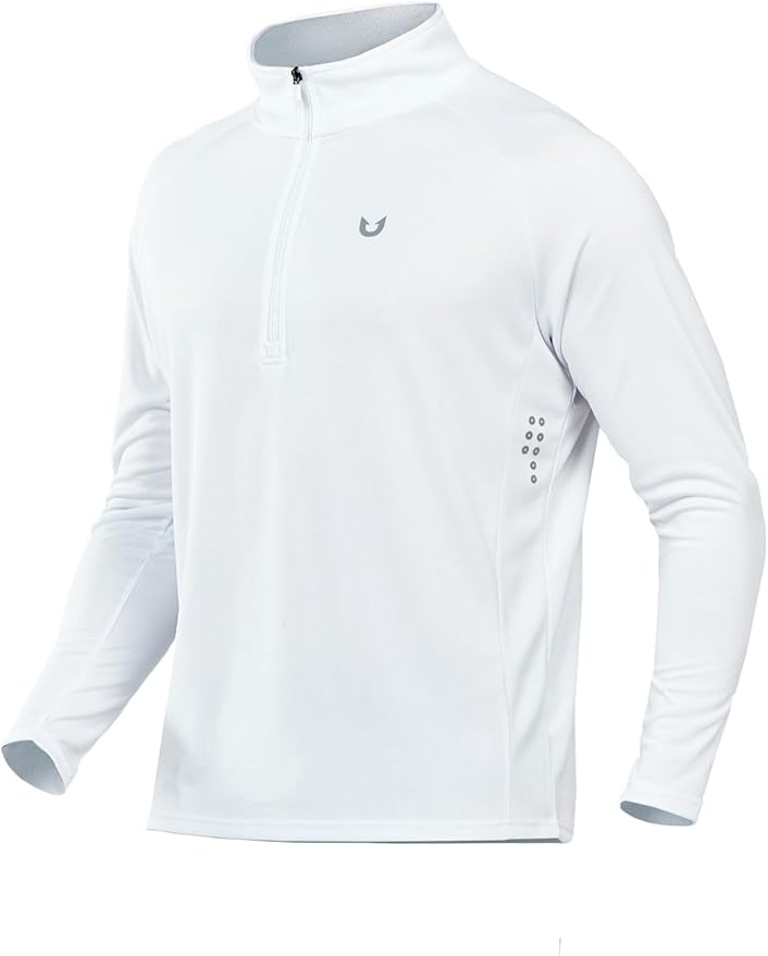 NORTHYARD Quarter Zip Pullover Men Running Shirt Long Sleeve Moisture Wicking Quick Dry Athletic Workout Shirts