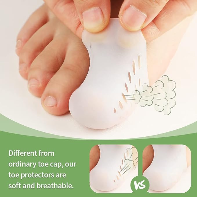 Bukihome 16 PCS Toe Protectors, Silicone Toe Caps Toe Sleeve Protectors, Prevent Pain Relief for Corns, Blisters and Ingrown Toenails，Great for Running, Walking, Stop Toe Pain(4L+8M+4S)[Upgrade]