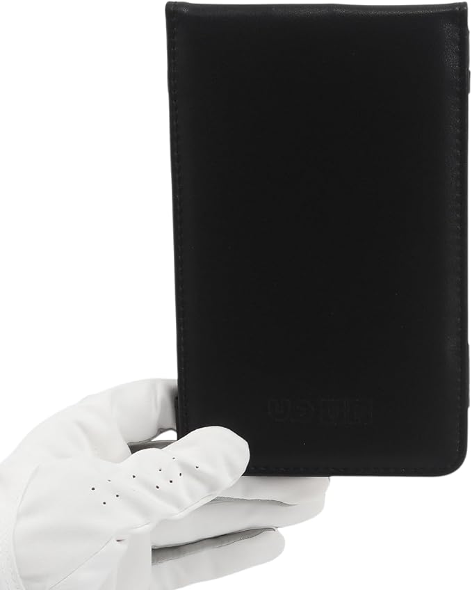 Golf Scorecard Holder & Yardage Book Cover – Premium Vegan Leather Golf Organizer, Slim Pocket Design with Elastic Strap for 4.5"x7" Cards, Bonus Pencil and Scorecards, for Golfers