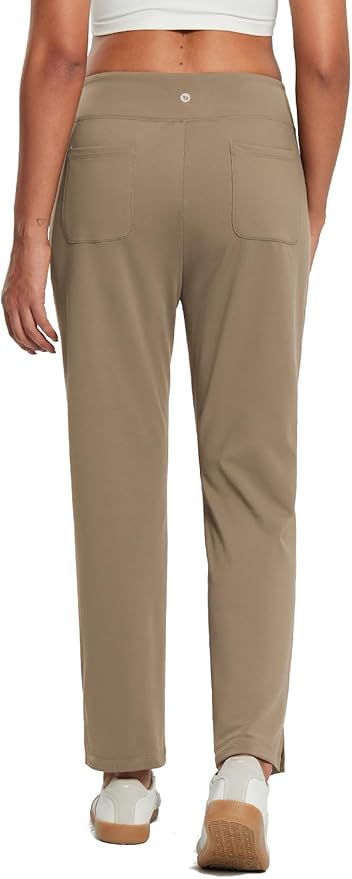 baleaf Women's Fleece Lined Pants Stretch Water Resistant Winter Thermal Travel Pants Cold Weather Gear Pockets Work Golf
