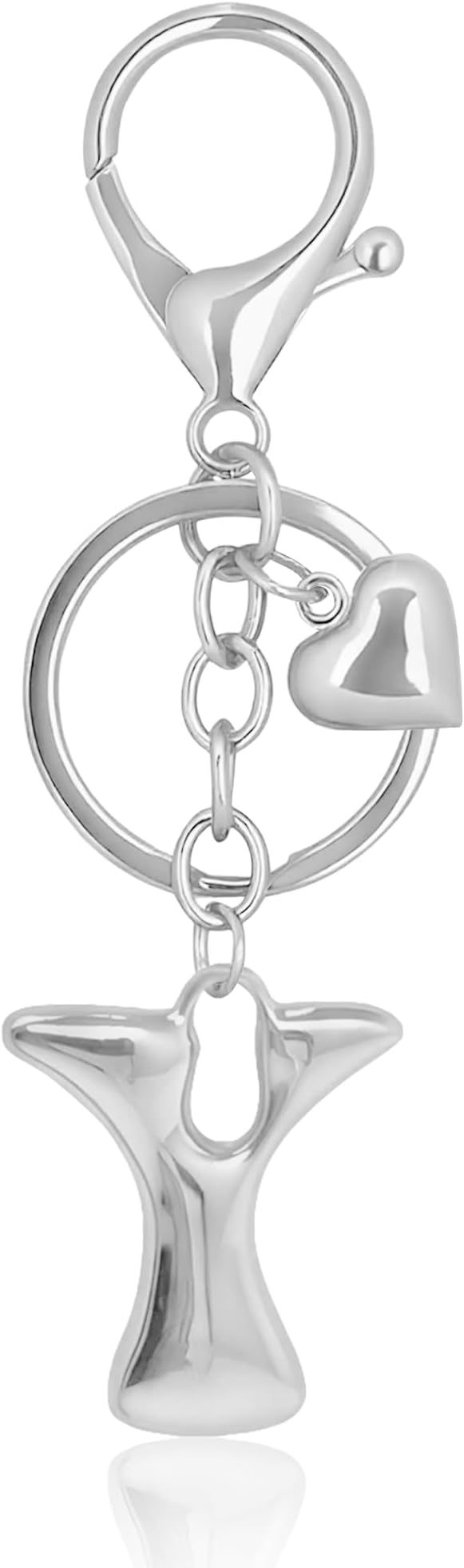 Gold Bubble Heart, Cherry, Bow & More Designs Letter Initial Keychain Bag Charms – Cute Purse Charms for Handbags