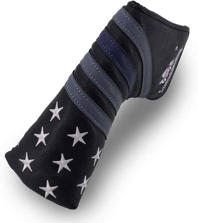 Craftsman Golf Blue Strips Stars Mallet Mid-Mallet Blade Putter Head Cover Headcover Magnetic Closure Alignment Stick Case Holder
