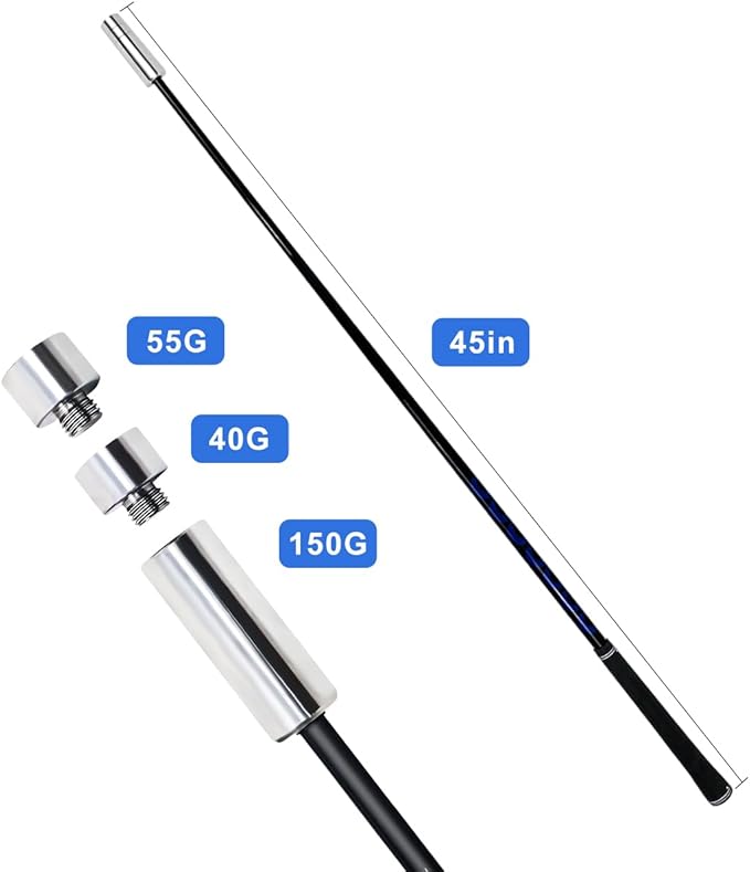 Golf Swing Trainer, Golf Swing Training Aid Warm up Stick for Improving Rhythm, Flexibility, Balance, Tempo, Speed, and Strength with 4 Adjustable Weights