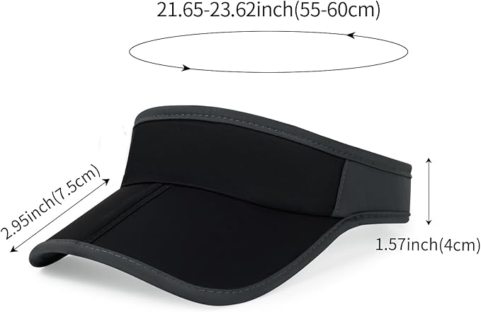 HH HOFNEN Sports Sun Visor Hats Men Women Foldable Brim Lightweight Packable Adjustable Visor Caps Running Golf Tennis
