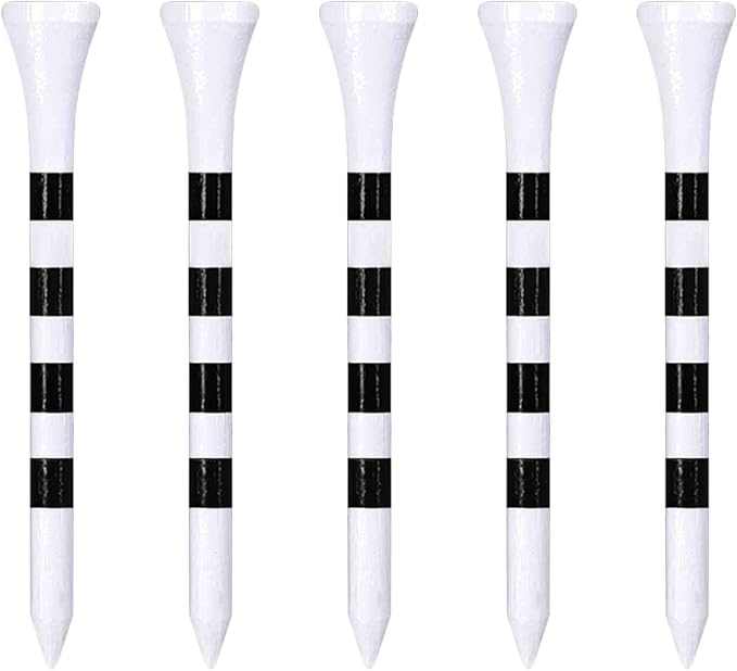 Wooden Golf Tees 3-1/4", 2-3/4", 2-1/8", 1-1/2" Available, 100 Count (Natural Color, White, Black, Blue, Red, Green, Yellow, Pink, Orange)