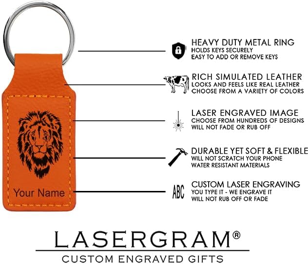 LaserGram Rectangle Keychain, Disc Golf, Personalized Engraving Included