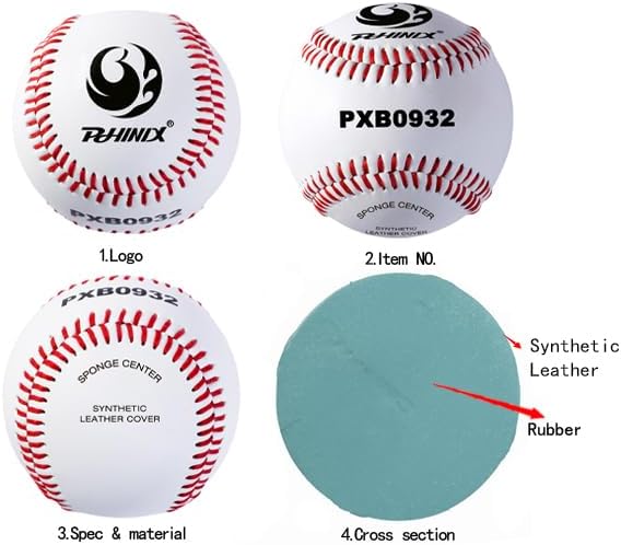 PHINIX Soft Cushioned Baseball Safety Baseball for Indoor and Outdoor Training