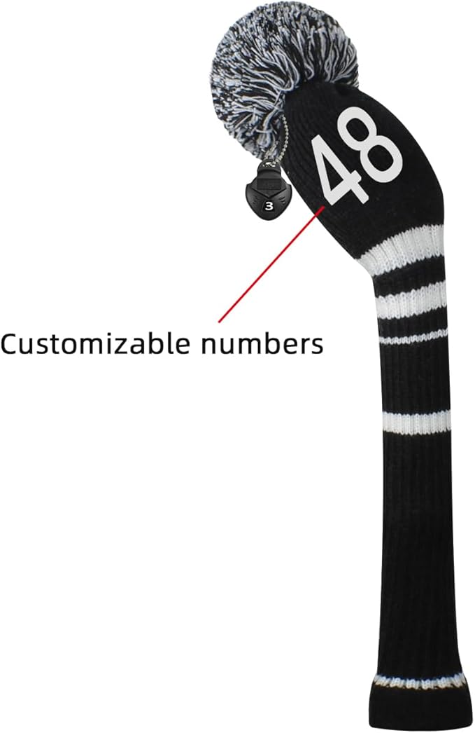 Scott Edward 1/3/4PCS Multi-Style Optional Individualized Knit Golf Club Head Covers, Driver Wood(460cc) Fairway Wood and Hybrid(UT)，for Male/Female Golfers,Custom