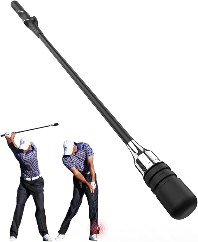 Golf Swing Training Bundle – Pressure Plate Balance Board & Click Stick Swing Trainer Golf Training Aid Set for Indoor/Outdoor Practice, Improve Tempo, Flexibility, Strength & Swing Accuracy
