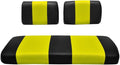 Seat Cover Replacement for Yamaha G-2/G-9 Golf Cart - Front Bench Seat - Premium Marine Vinyl -5 Panel Stitching - Staple On Installation - Two-Tone Golf Cart Seat Covers (Black & Yellow)