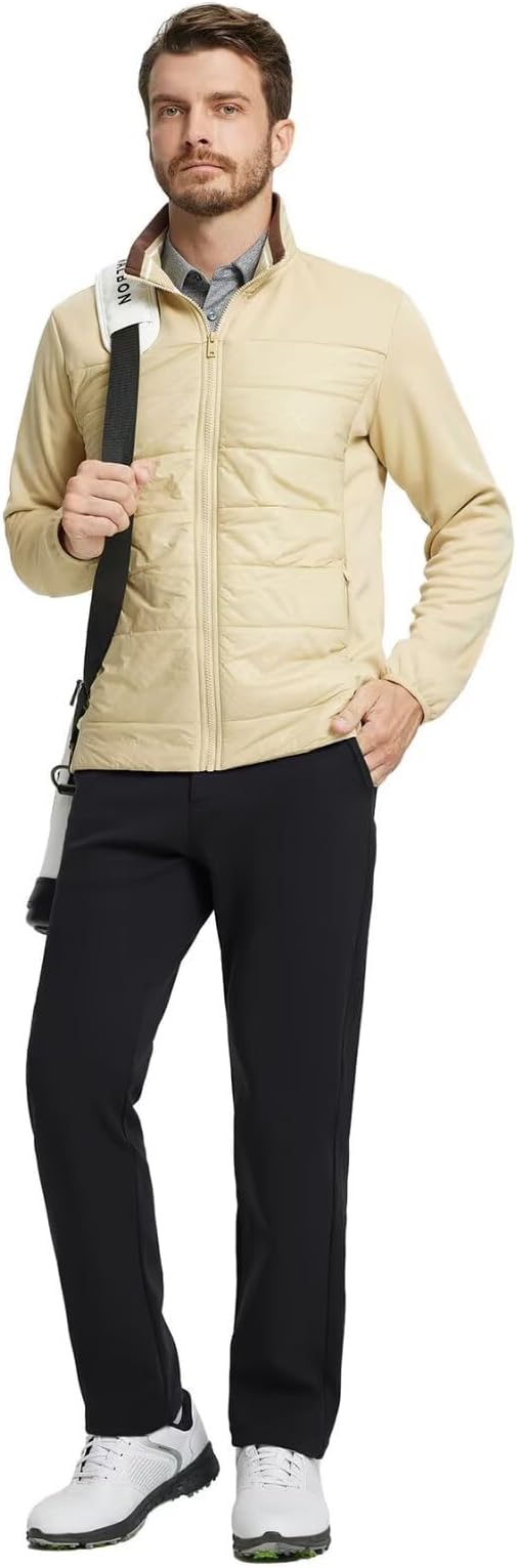 M MAELREG Golf Fleece Lined Pants Men Softshell Water-Resistant Workout Casual Outdoor Hiking Insulated Winter Pants for Men