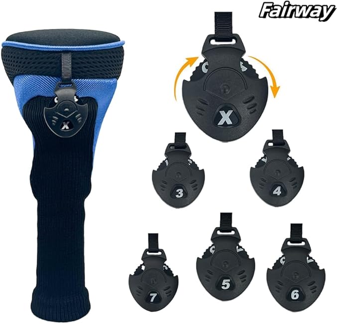Golf Head Covers for Fairway Woods Driver Hybrids 5 Pieces Nylon Mesh Sports Fan Golf Club Headcovers-Golf Accessories for Men Women.