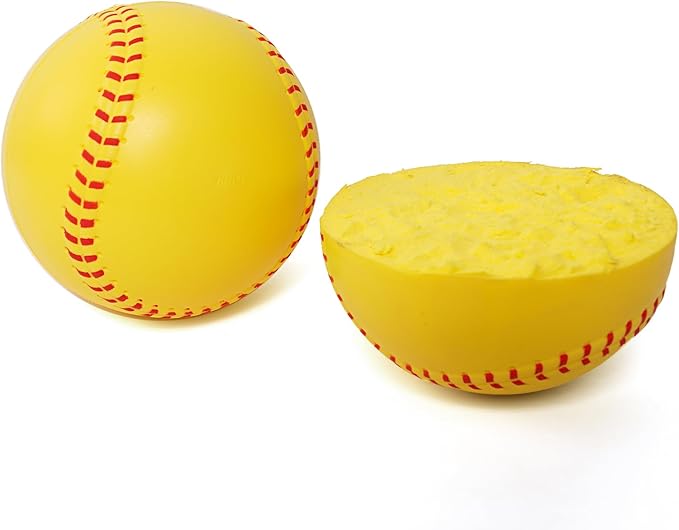 GKK 12Pack Training Ball 12 inch Foam softballs Yellow PU Foam 3.5 oz Lightweight Practice Ball Throwing Hitting for Games, Soft Toss, Batting, Fielding, Hitting, Pitching