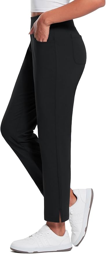 baleaf Women's Fleece Lined Pants Stretch Water Resistant Winter Thermal Travel Pants Cold Weather Gear Pockets Work Golf