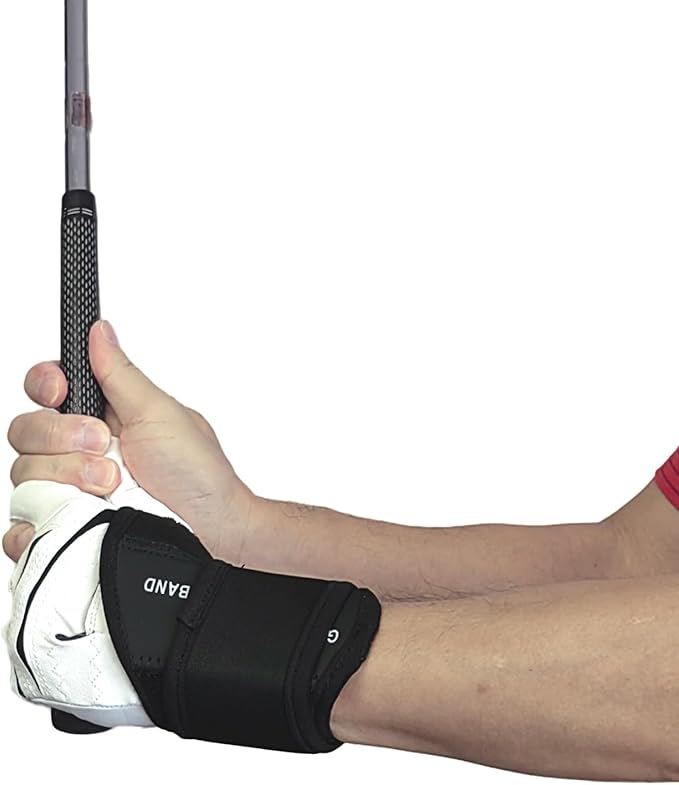 Golf Wrist Training Aid, Golf Swing Training Aid,Adjustable Golf Wrist Brace, Wrist Band for Swing Correction, Alignment Practice Tools for Golf Beginners, Fit Left Hand, Large, Black