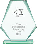 6" Jade Pyramid Crystal Award with Custom Engraving - Personalized Corporate Trophy Awards