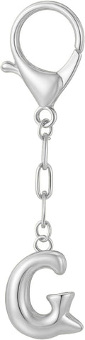 Gold Bubble Initial Keychain Charm for Women Chunky Bag Purse Charms A-Z Letter Key Chains for Handbag Accessories