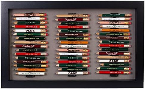Eureka Golf Pencil Display Case | Holds 48 Round or Hexagonal Golf Pencils | Black/Gray | Made in The USA