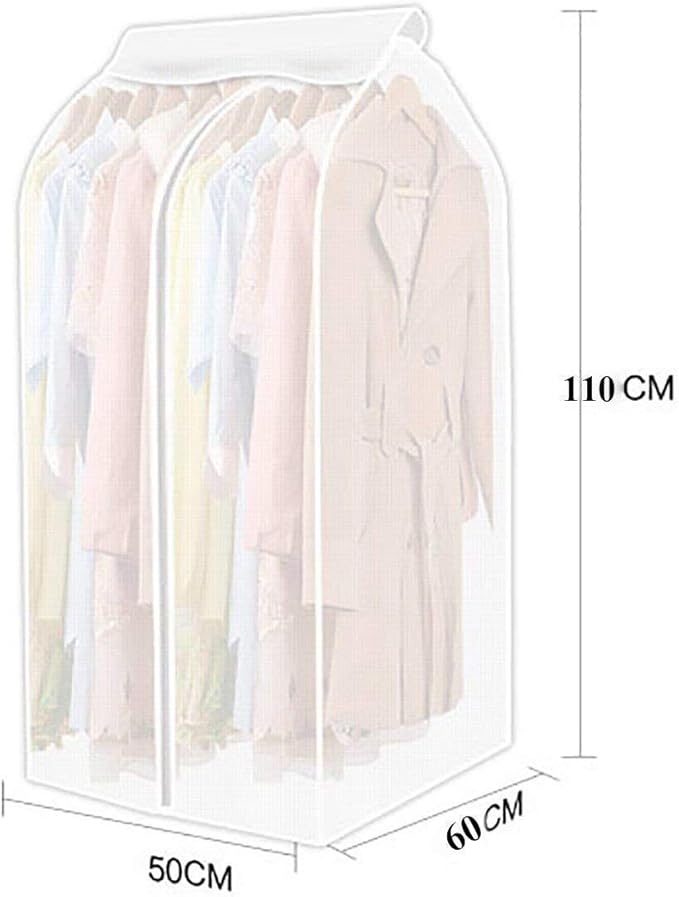 Wardrobe Hanging Clothes Storage Bag/Garment Bag/Peva Translucent Moisture Proof Protector With Magic Tape And Zipper