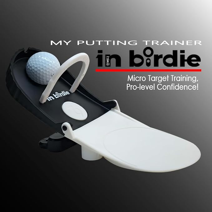 In birdie Putting Trainer – Indoor Golf Putting Aid with 3 Practice Modes (Uphill, Downhill, Straight) – Micro Target Design for Accuracy – Portable & Foldable Golf Training Equipment for Home, Office