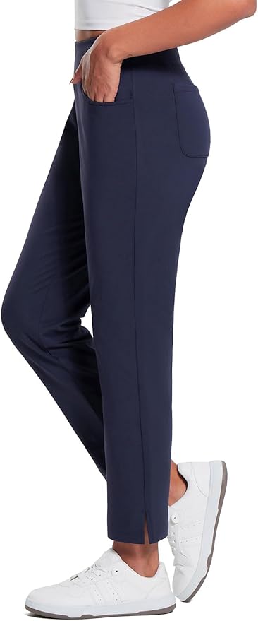 baleaf Women's Fleece Lined Pants Stretch Water Resistant Winter Thermal Travel Pants Cold Weather Gear Pockets Work Golf